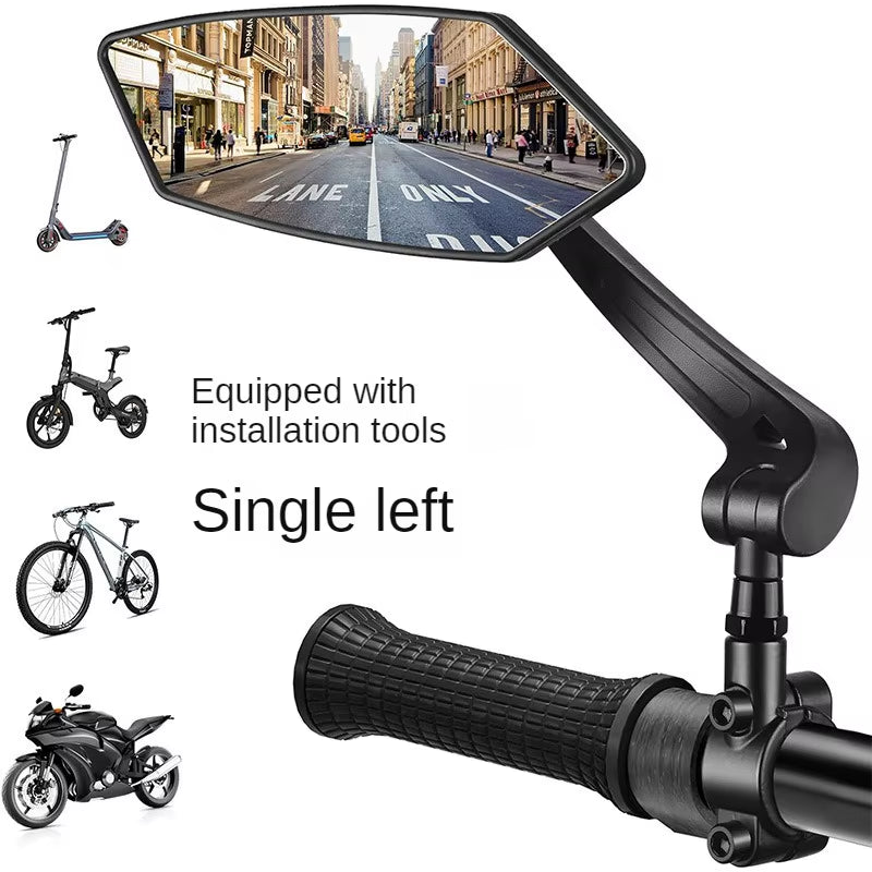 Adjustable Bike Rearview Mirror with Reflector – 360° Rotatable Handlebar Mirror for Bicycles and Electric Scooters