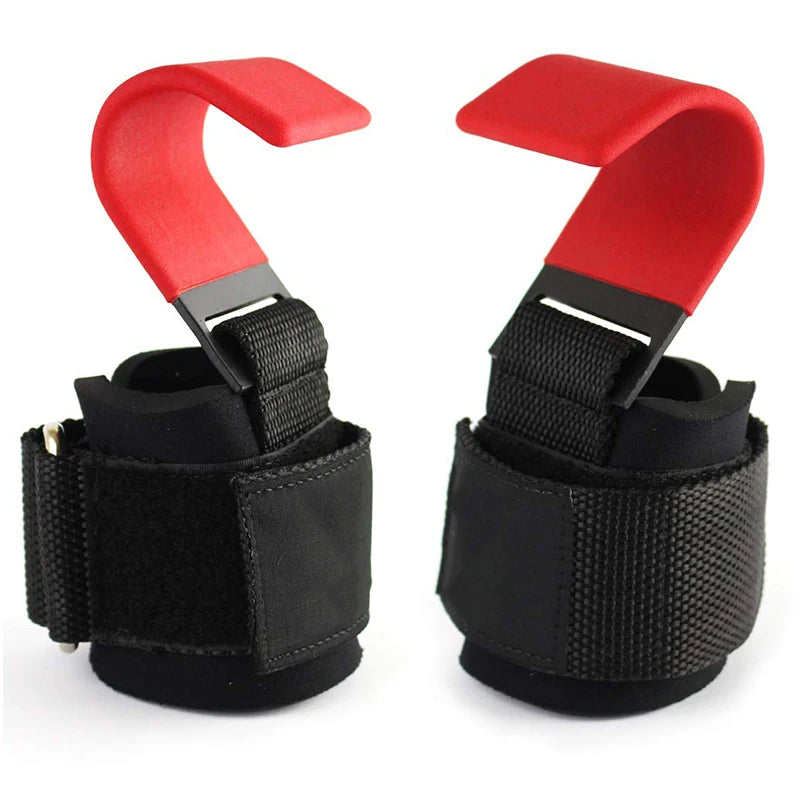 Weight Lifting Hook Grips with Wrist Wraps for Enhanced Support in Pull-Ups and Power Lifting