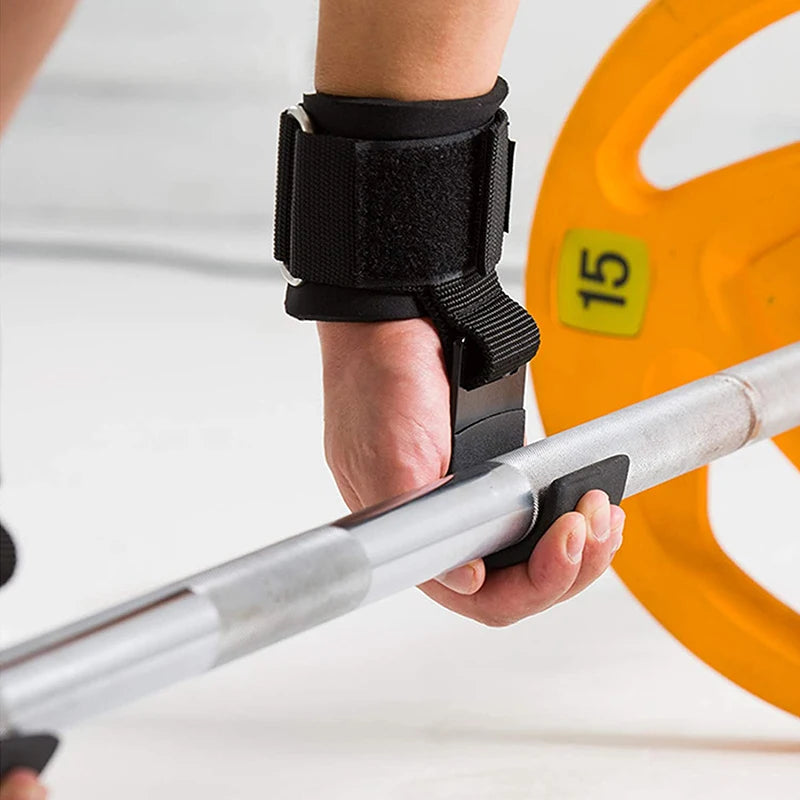 Weight Lifting Hook Grips with Wrist Wraps for Enhanced Support in Pull-Ups and Power Lifting