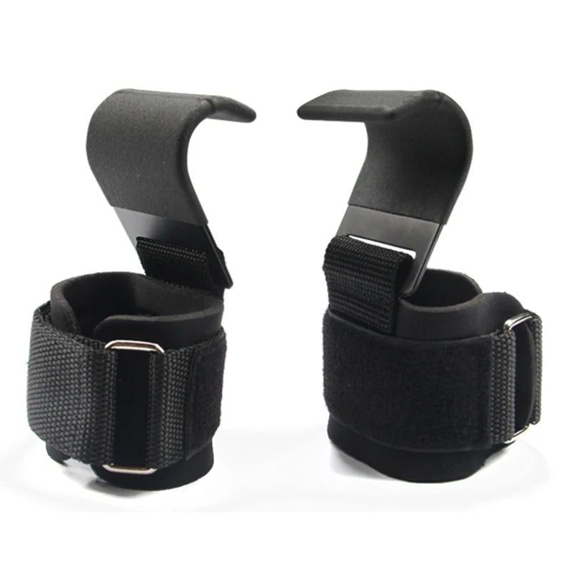 Weight Lifting Hook Grips with Wrist Wraps for Enhanced Support in Pull-Ups and Power Lifting