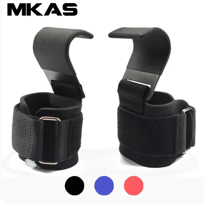 Weight Lifting Hook Grips with Wrist Wraps for Enhanced Support in Pull-Ups and Power Lifting