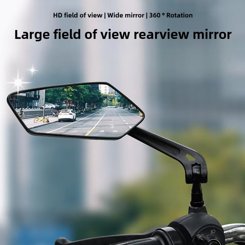 Adjustable Bike Rearview Mirror with Reflector – 360° Rotatable Handlebar Mirror for Bicycles and Electric Scooters