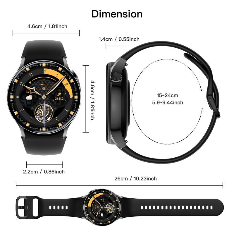 Advanced Smartwatch – Track Heart Rate, Wearable & Workouts Anytime, Multi-Sport Modes,Water Proof, Durable Design, Stay Connected via Bluetooth! Android Wearable