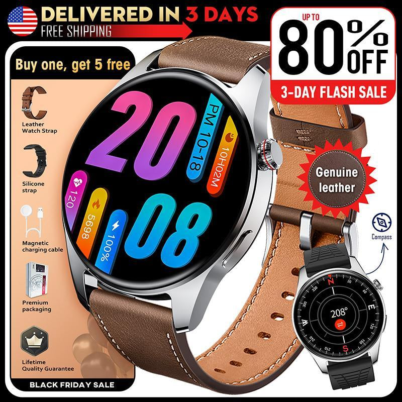 Advanced Smartwatch – Track Heart Rate, Wearable & Workouts Anytime, Multi-Sport Modes,Water Proof, Durable Design, Stay Connected via Bluetooth! Android Wearable