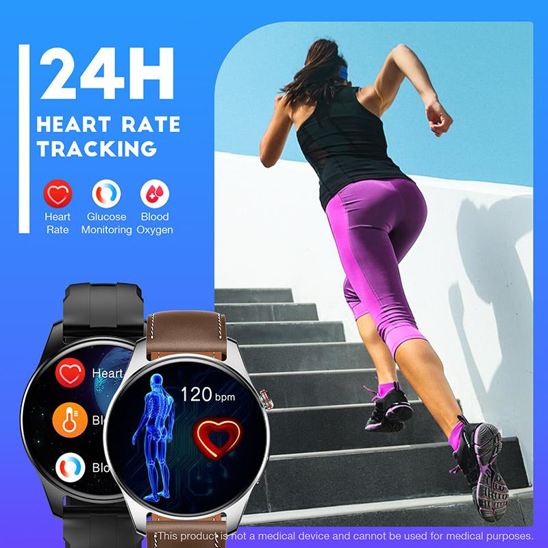 Advanced Smartwatch – Track Heart Rate, Wearable & Workouts Anytime, Multi-Sport Modes,Water Proof, Durable Design, Stay Connected via Bluetooth! Android Wearable