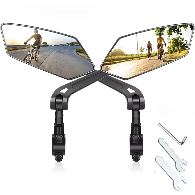 Adjustable Bike Rearview Mirror with Reflector – 360° Rotatable Handlebar Mirror for Bicycles and Electric Scooters