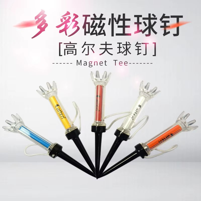 Golf Tees Brand New 5Pcs/ Bag 90Mm 3.11 Inch Caiton Golf Ball Tees Nail Plastic Ball Tee Set Magnetic Tee Multicolor